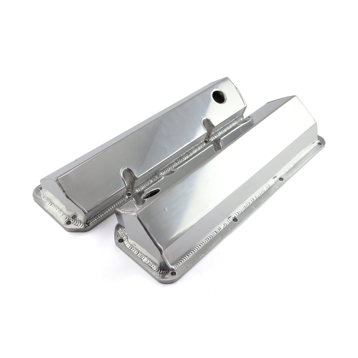 Speedmaster PCE314.1136.03 Polished Fabricated Valve Covers -Tall w/ Hole