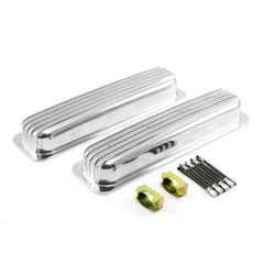 Speedmaster PCE314.1166 Center Bolt Late Finned Aluminum Valve Covers - Short w/o Hole