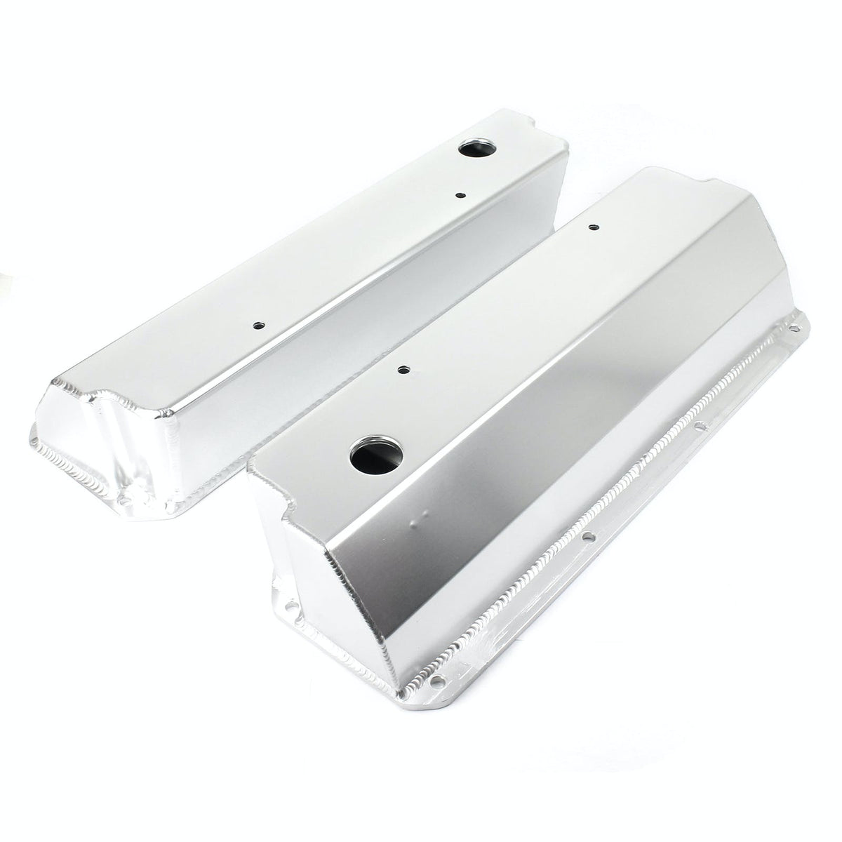 Speedmaster PCE314.1206 Satin Fabricated Valve Covers - Tall w/ Hole