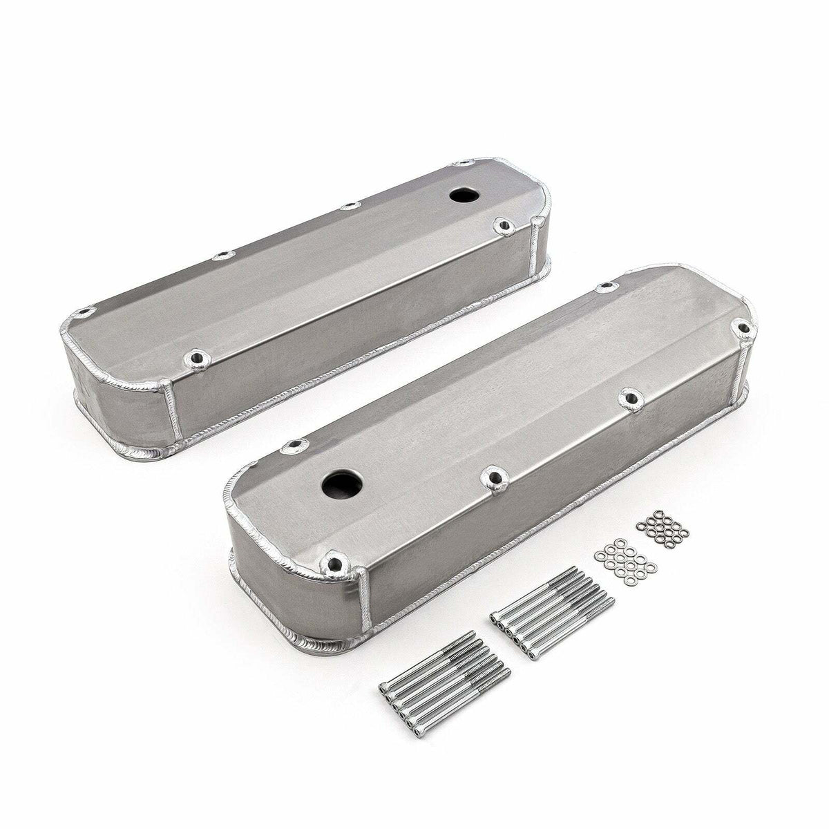 Speedmaster PCE314.1208 Satin Long Bolt Fabricated Valve Covers - Tall w/ Hole