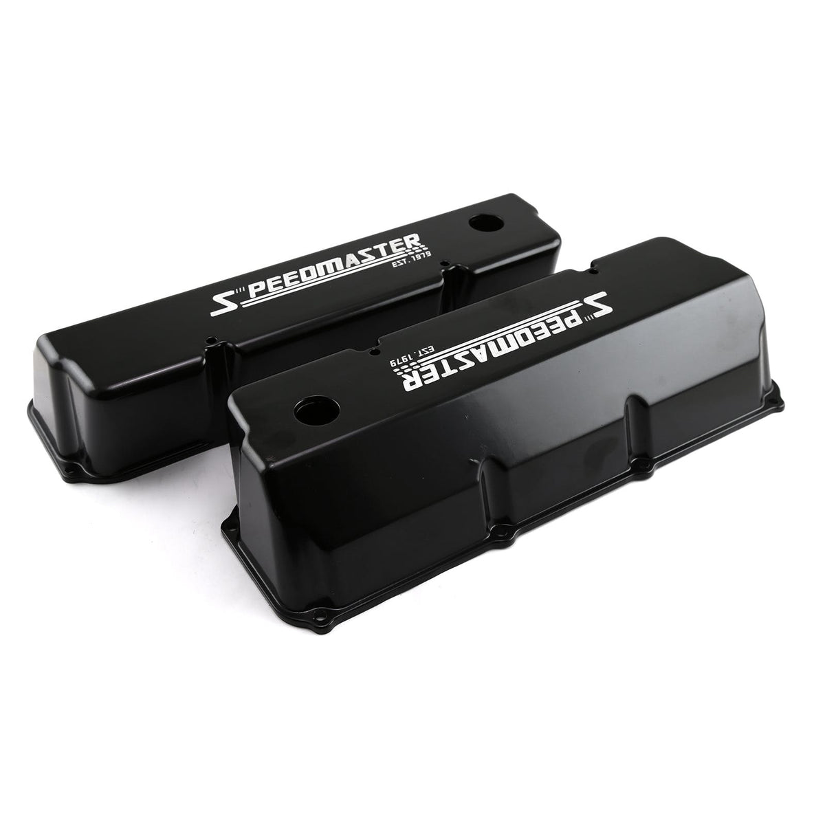 Speedmaster PCE314.1223 Speedmaster Black Aluminum Valve Covers - Tall w/ Hole