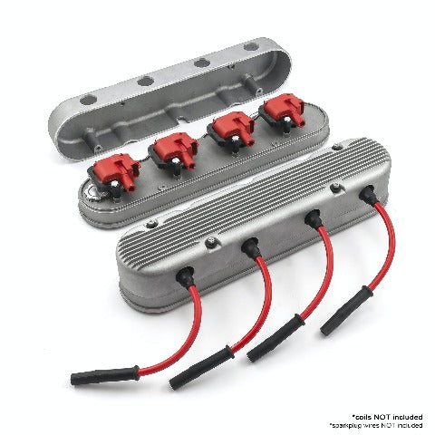 Speedmaster PCE314.1249 Finned Vintage Hidden Coil Aluminum Valve Cover - Satin