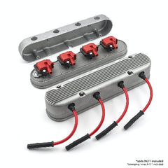Speedmaster PCE314.1249 Finned Vintage Hidden Coil Aluminum Valve Cover - Satin