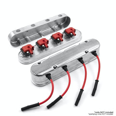 Speedmaster PCE314.1249.01 Finned Vintage Hidden Coil Aluminum Valve Cover - Polished