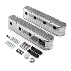Speedmaster PCE314.1249.01 Finned Vintage Hidden Coil Aluminum Valve Cover - Polished