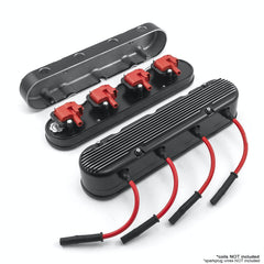 Speedmaster PCE314.1249.02 Finned Vintage Hidden Coil Aluminum Valve Cover - Black
