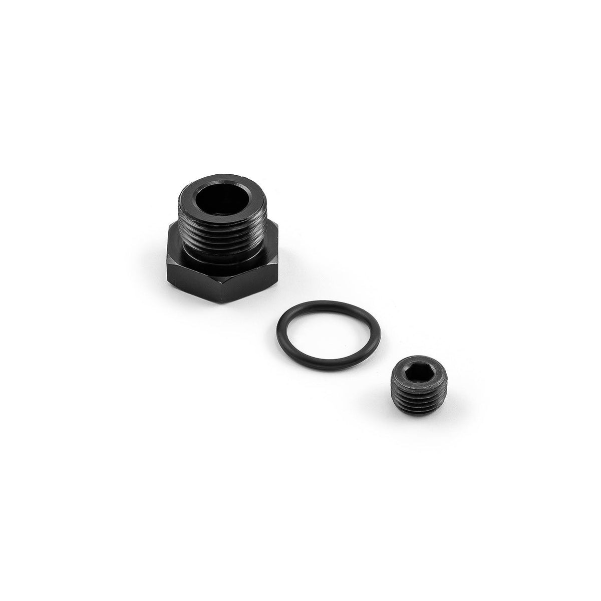 Speedmaster PCE331.1034 Hex Head ORB Port Plug Fitting -10 AN O-Ring Black Anodized Aluminum
