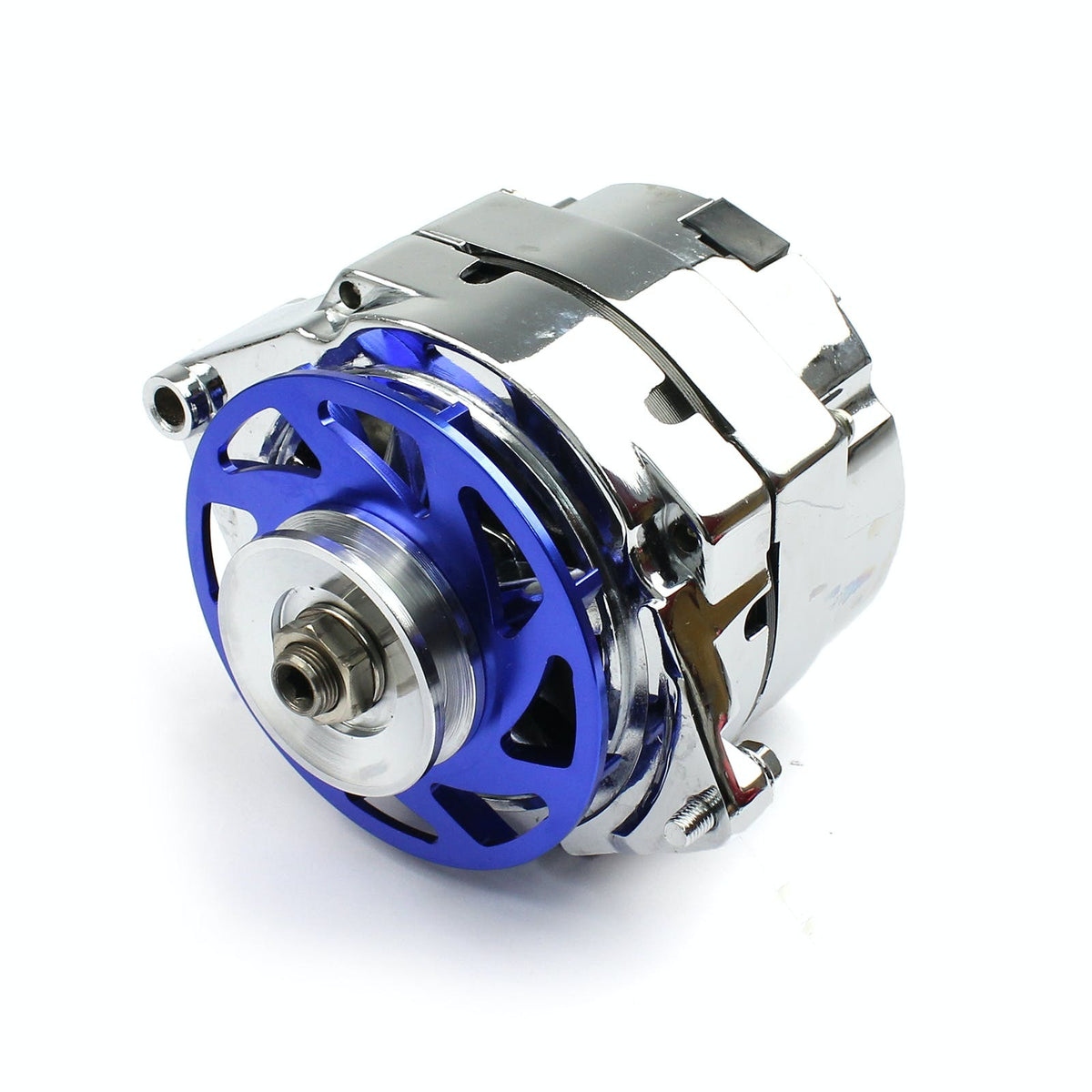 Speedmaster PCE360.1020 100 Amp 1 Wire Internal Regulator High Output Alternator w/ Billet Fan Blue