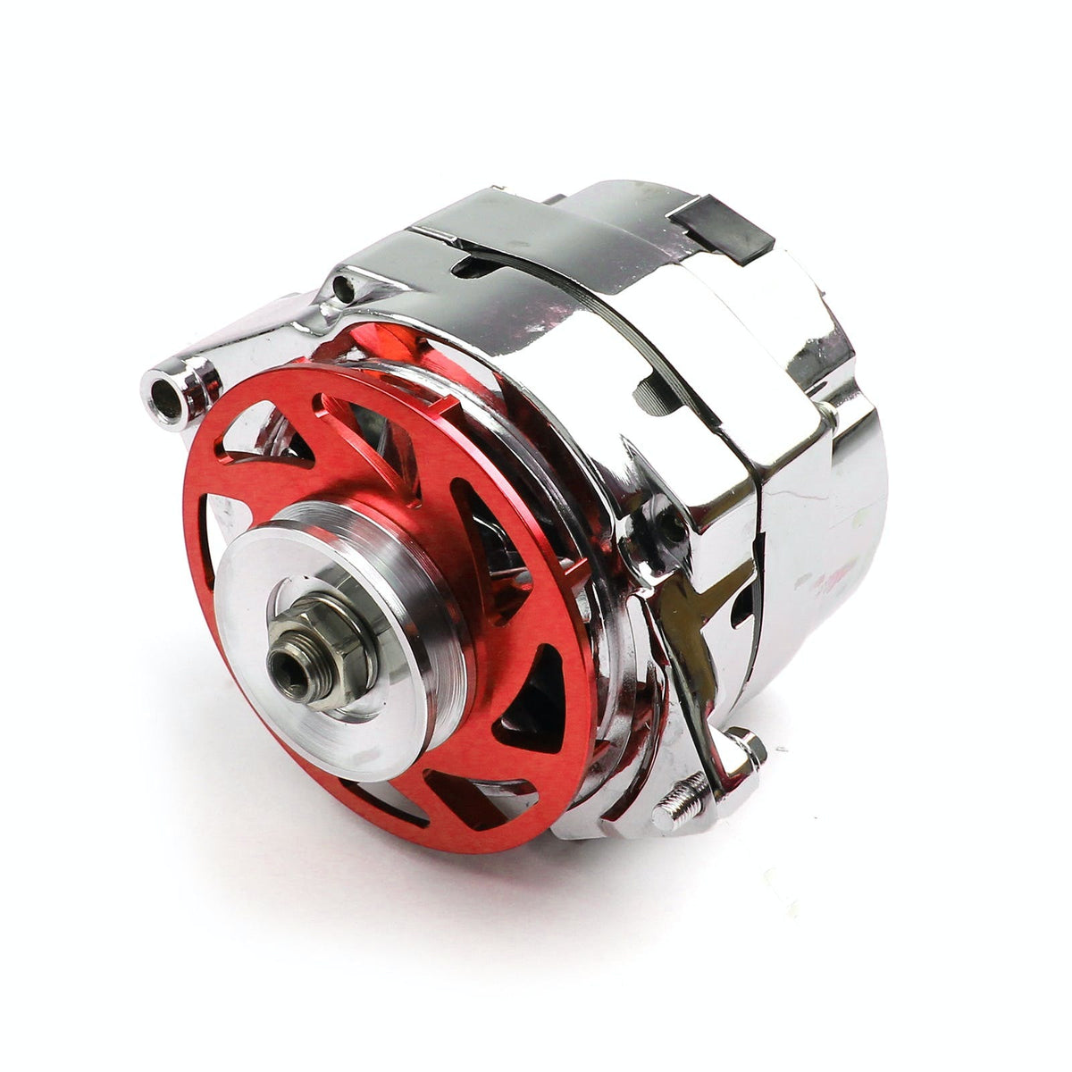 Speedmaster PCE360.1021 100 Amp 1 Wire Internal Regulator High Output Alternator w/ Billet Fan Red