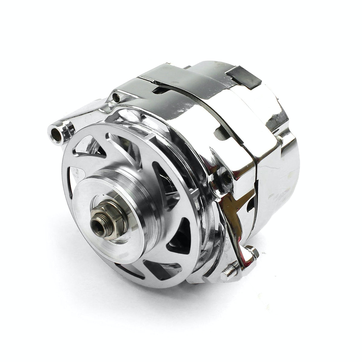 Speedmaster PCE360.1022 100 Amp 1 Wire Internal Regulator High Output Alternator w/ Billet Fan Silver
