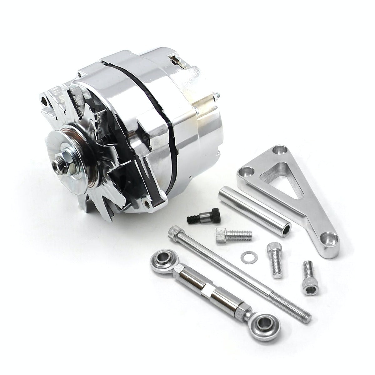 Speedmaster PCE360.1101 100 Amp 3 Wire Alternator and LWP Aluminum Bracket Kit Polished