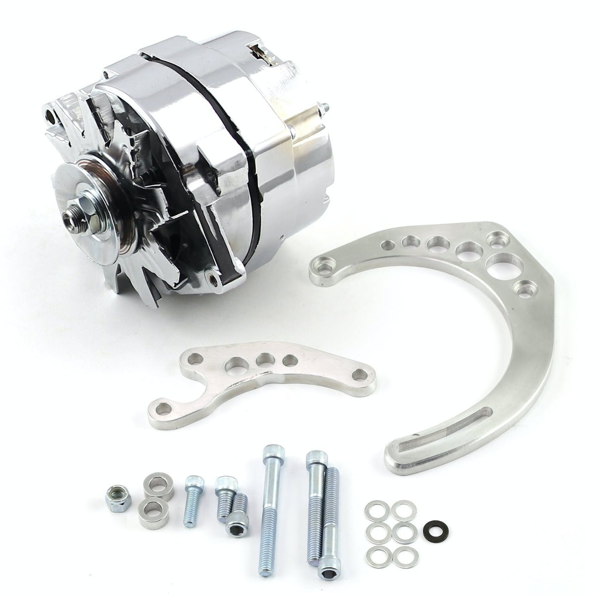 Speedmaster PCE360.1105 Camel Hump Fuelie 100 Amp 3 Wire Alternator and LWP Billet Bracket Kit