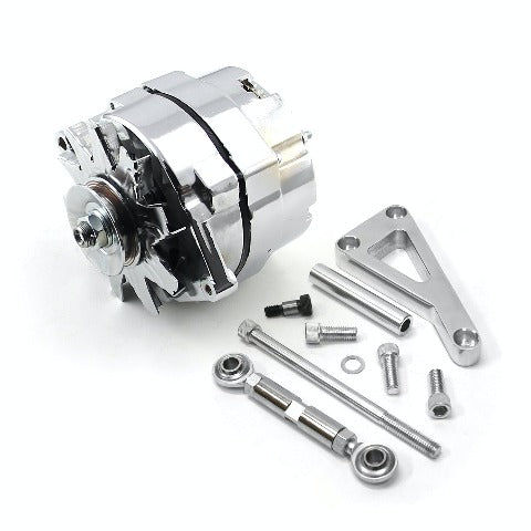 Speedmaster PCE360.1107 100 Amp 1 Wire Alternator and LWP Aluminum Bracket Kit Polished