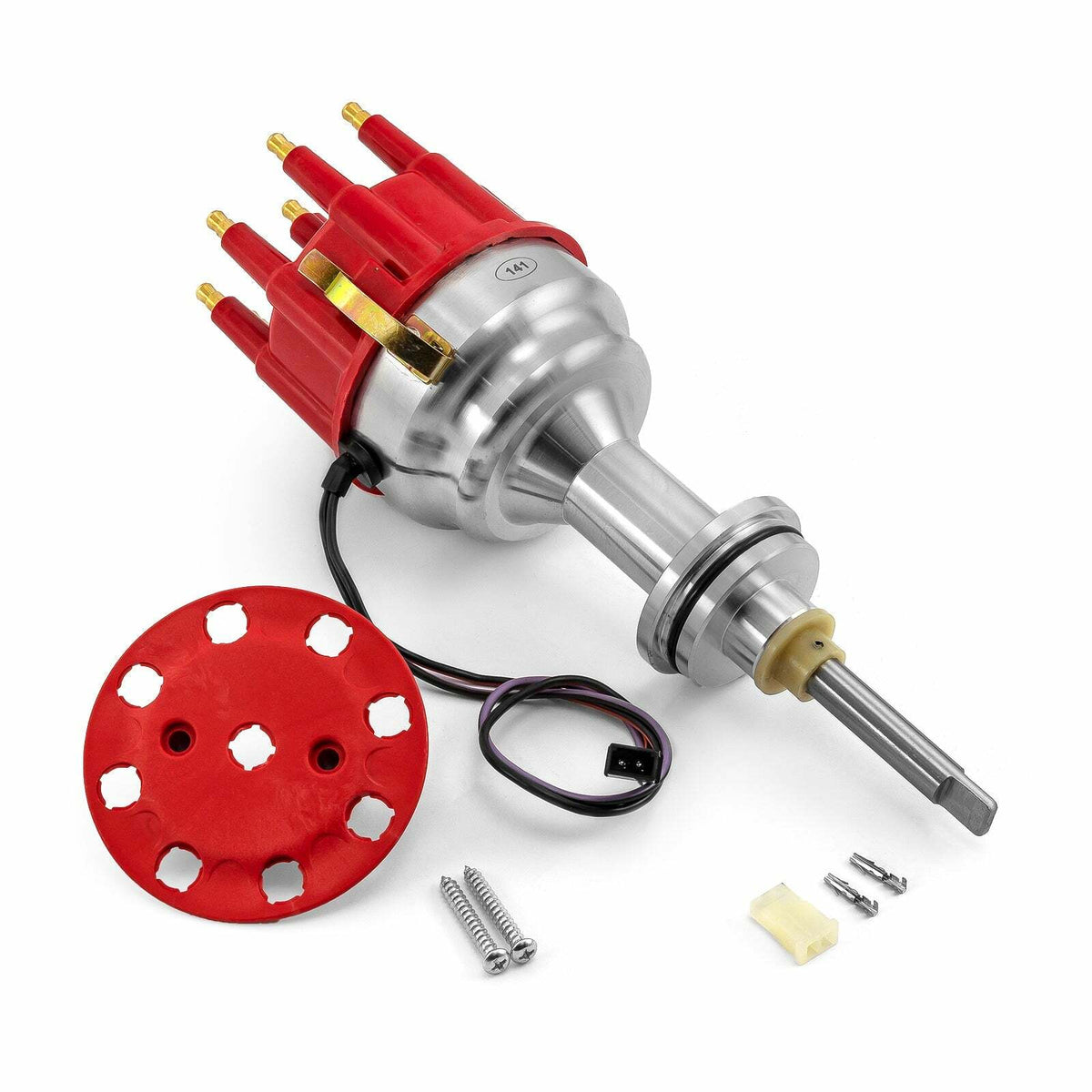 Speedmaster PCE376.1115 Race Pro Billet Aluminum Distributor - Red Cap