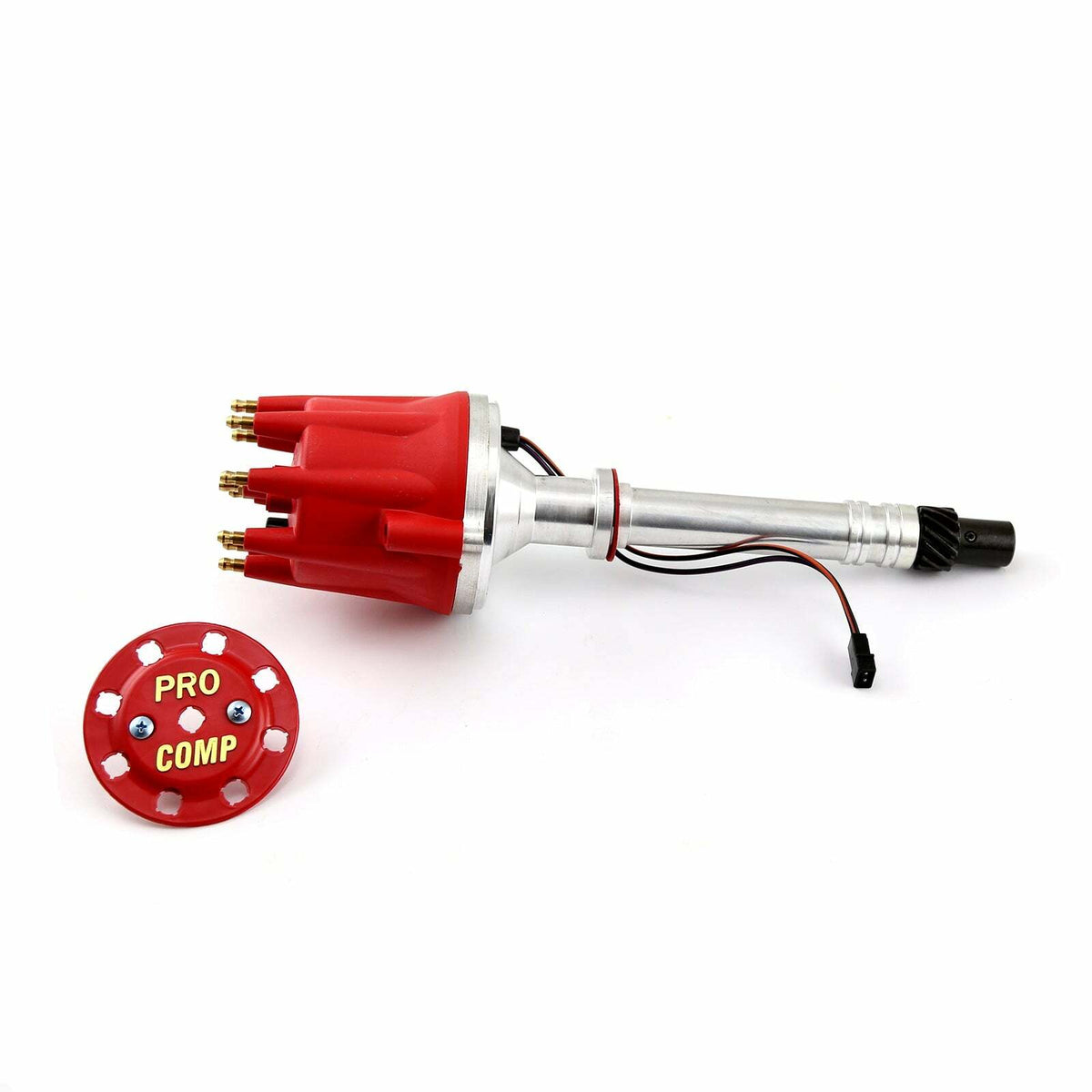 Speedmaster PCE376.1118 Tall Block Race Pro Billet Aluminum Distributor - Red Cap
