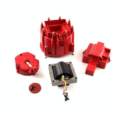 Speedmaster PCE378.1002 HEI Distributor Cap Rotor 65K Coil Cover Red Upgrade Kit