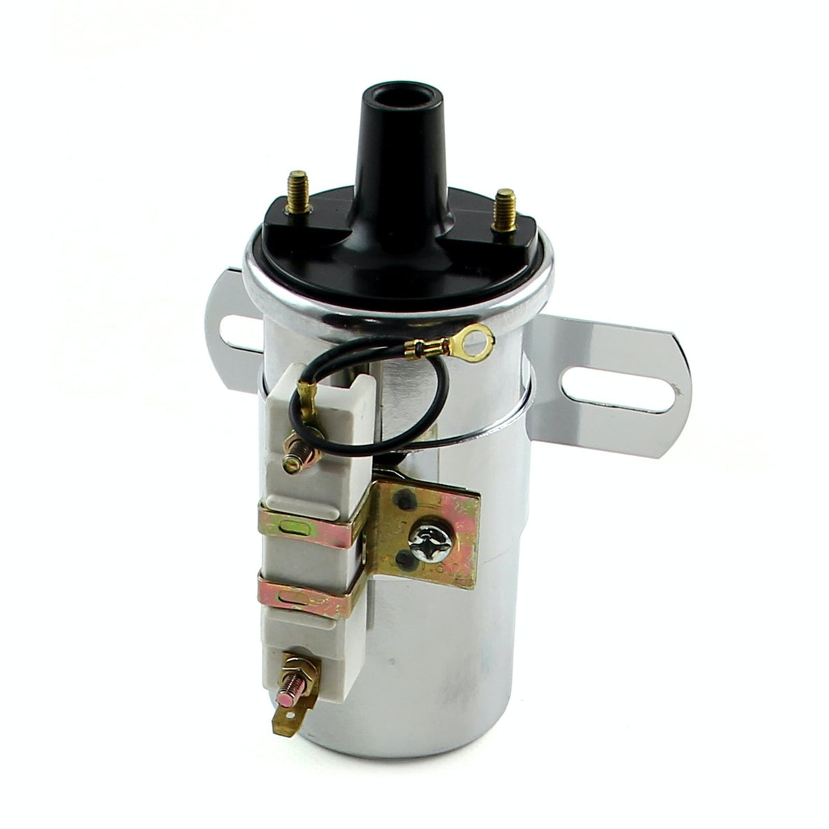 Speedmaster PCE382.1001 12V 60K Electronic Round Oil Filled Female Round Canister Ignition Coil Chrome