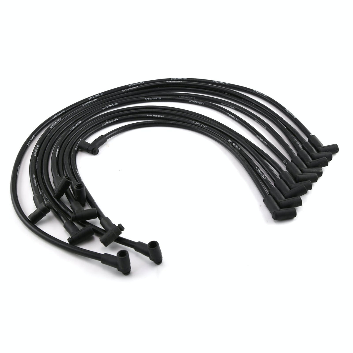 Speedmaster PCE390.1006 90 Deg to 90 Deg Over Covers Male Black Spark Plug Wires Suits Chevy