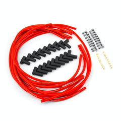 Speedmaster PCE390.1013 90 Deg to 90 Deg Non Terminated Under Covers Male Red Spark Plug Wires - Chevy