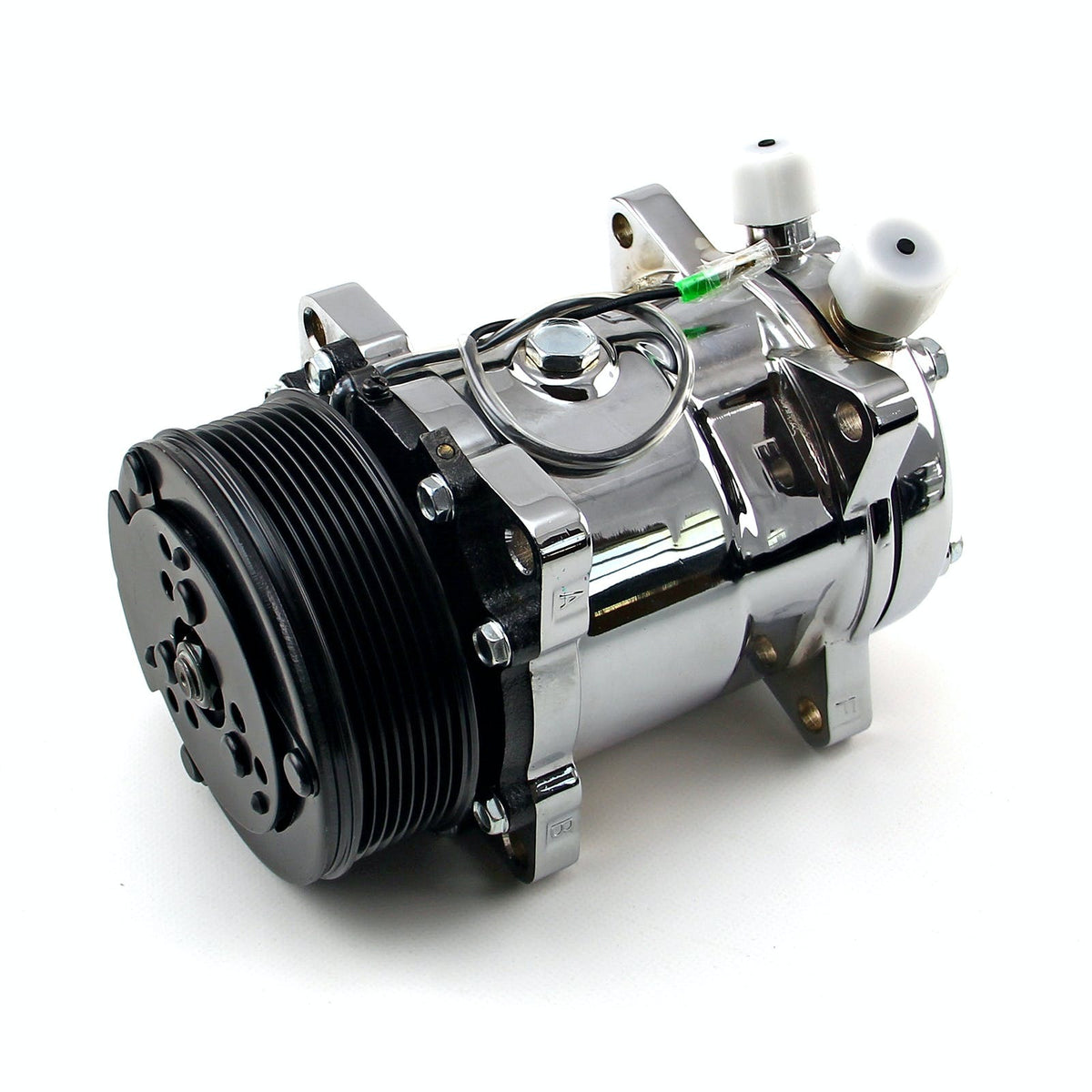 Speedmaster PCE413.1002 Serpentine Belt Sanden 508 Style Chrome Air Compressor AC Air Conditioning