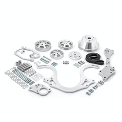 Speedmaster PCE415.1020 Polished Aluminum Short Water Pump Serpentine Engine Pulley Set