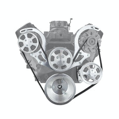 Speedmaster PCE415.1020 Polished Aluminum Short Water Pump Serpentine Engine Pulley Set
