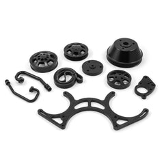 Speedmaster PCE415.1021.02 Billet Aluminum Complete Serpentine Engine Pulley Set - Black