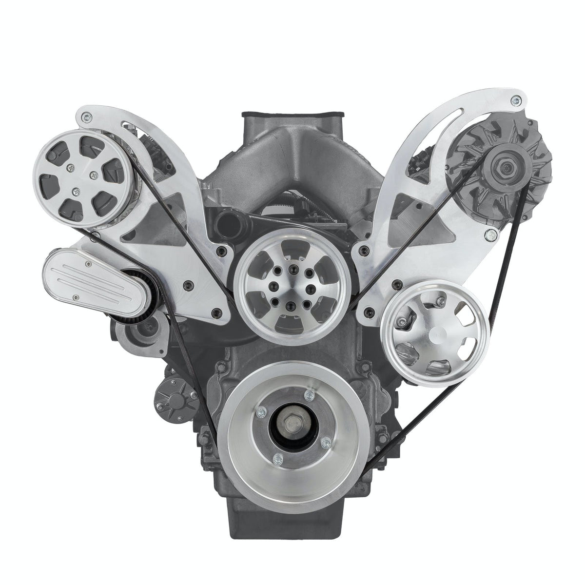Speedmaster PCE415.1050 Billet Aluminum High Mount Serpentine Pulley Set