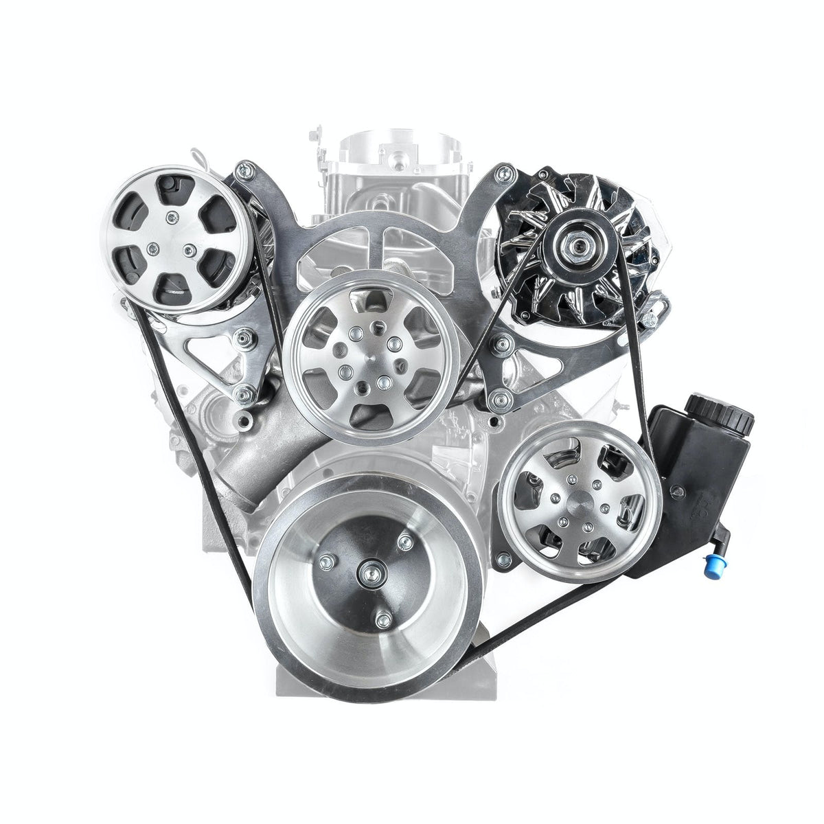 Speedmaster PCE415.1051 Aluminum Serpentine Complete Engine Pulley and Components Kit