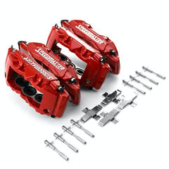 Speedmaster PCE521.1017 6 Piston Billet Caliper Front and Rear Kit - Red Powdercoated
