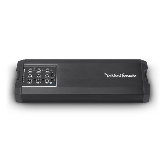 Rockford Fosgate 5 channel amplifier 100x4 + 400x1 @ 4Ω,
100x4 + 600x1 @ 2Ω, NA + 600x1 @ 1Ω pn t1000x5ad