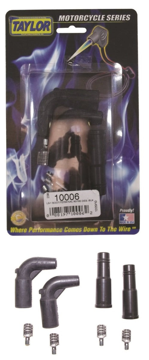 Taylor Cable Products 10006 Twin Cam LS/LT Boot/Terminal 90/180 MC Kit black