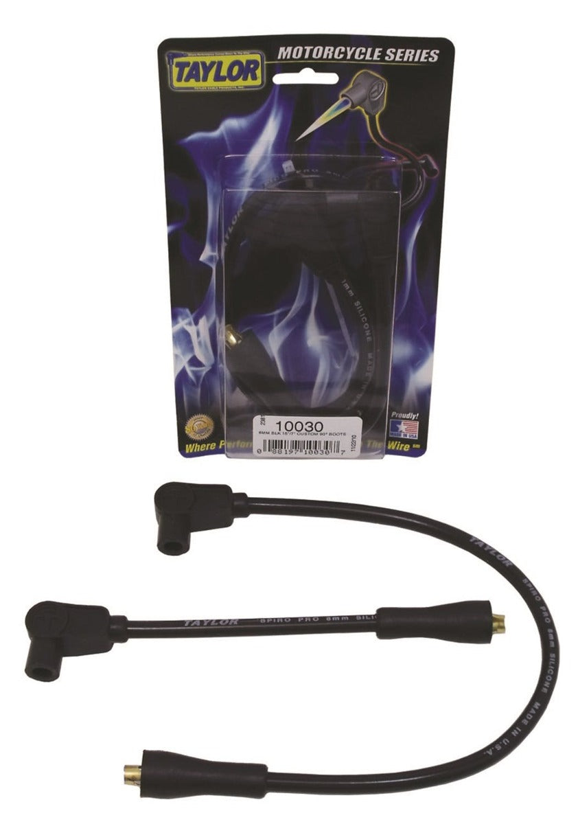 Taylor Cable Products 10030 8mm Spiro-Pro black 16/7in custom MC 90