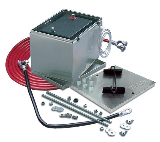 Taylor Cable Products 48101 Battery Box  Aluminum NHRA w/ 2 GA. Cables