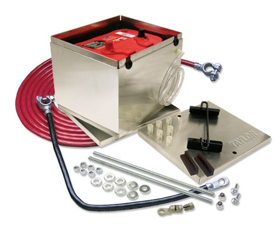 Taylor Cable Products 48204 Battery Box alum NHRA w/1ga WC cables