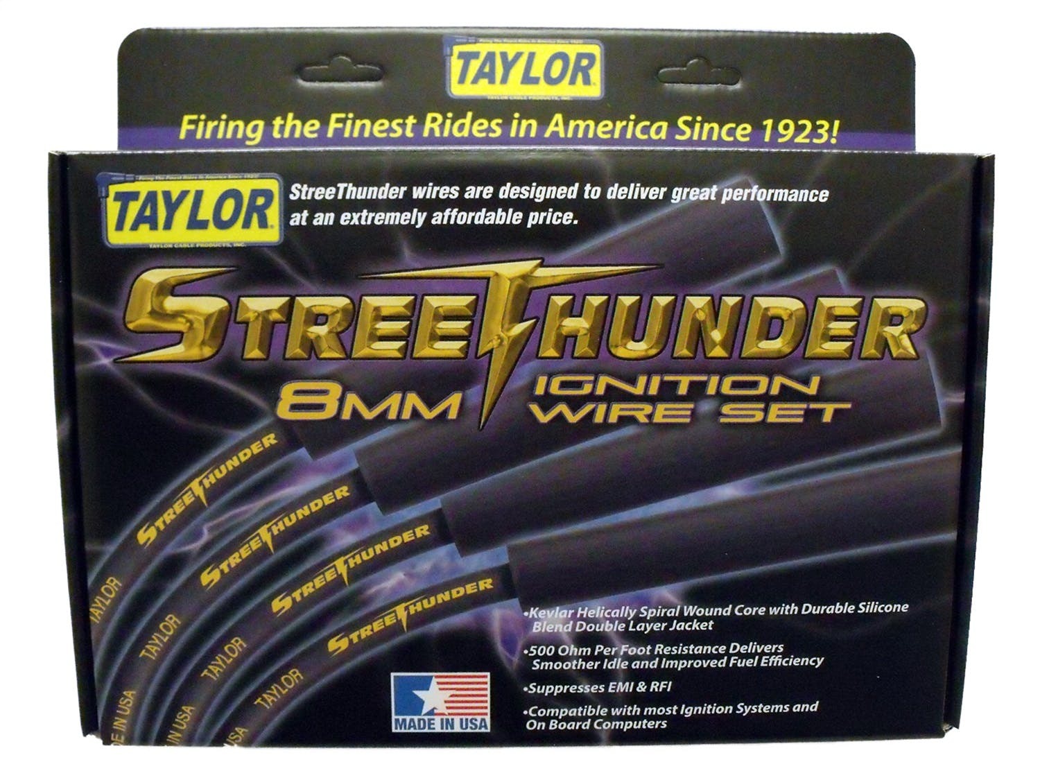 Taylor Cable Products 53044 Streethunder custom 8 cyl black
