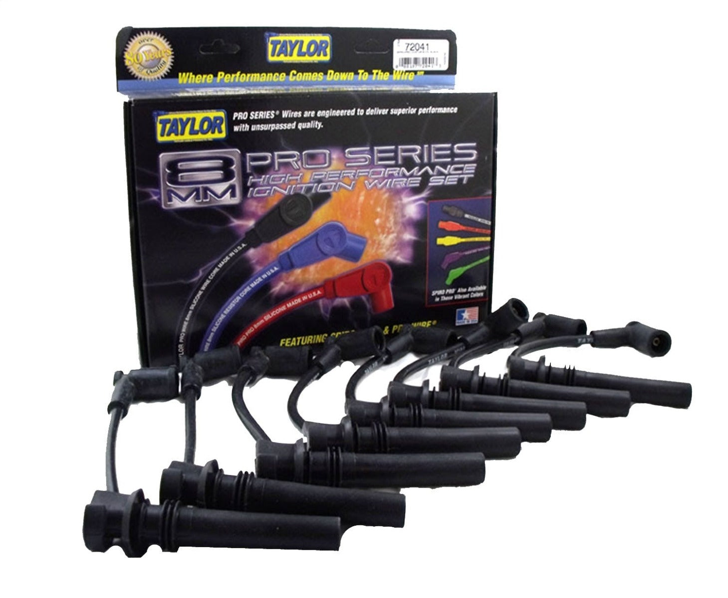 Taylor Cable Products 72041 8mm Spiro-Pro custom 8 cyl black