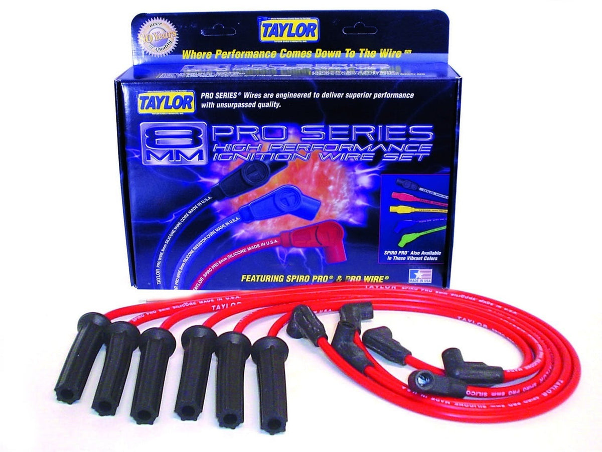 Taylor Cable Products 72200 8mm Spiro-Pro custom 6 cyl red