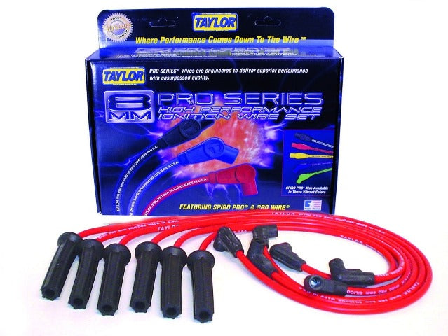 Taylor Cable Products 72200 8mm Spiro-Pro custom 6 cyl red