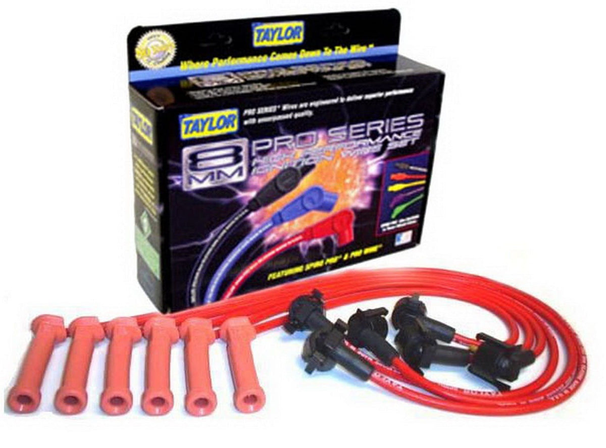 Taylor Cable Products 72237 8mm Spiro-Pro custom 6 cyl red