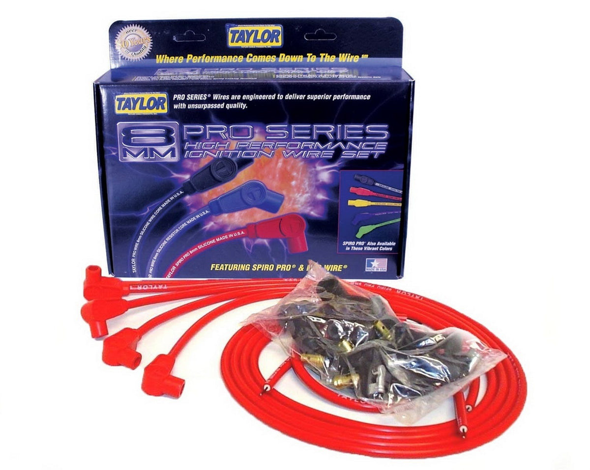 Taylor Cable Products 73237 8mm Spiro-Pro univ 4 cyl 90 red