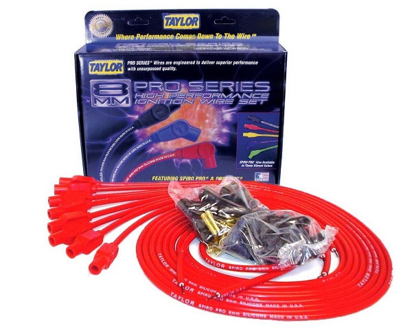 Taylor Cable Products 73255 8mm Spiro-Pro univ 8 cyl 180 red