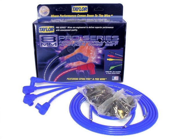 Taylor Cable Products 73637 8mm Spiro-Pro univ 4 cyl 90 blue