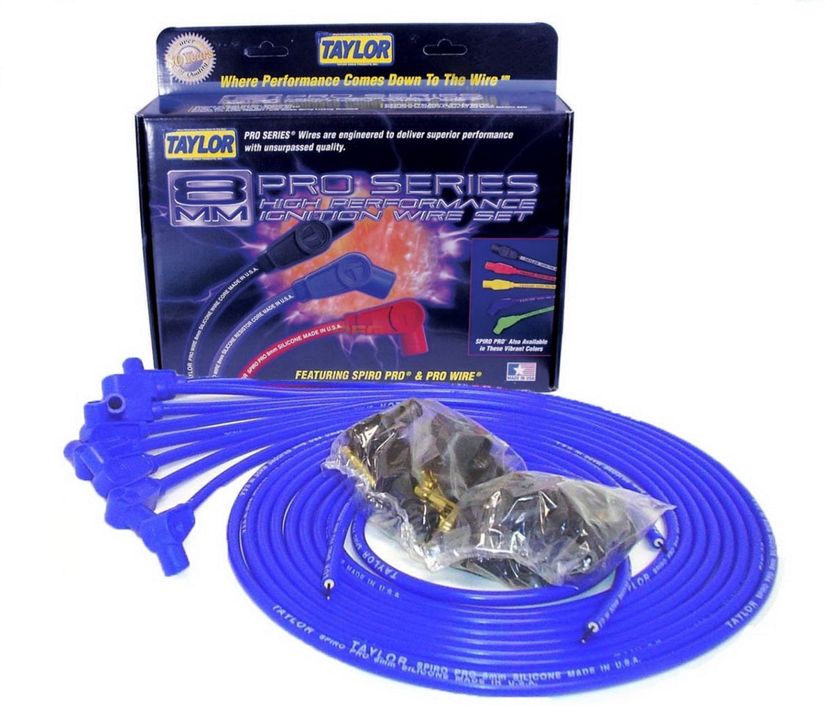 Taylor Cable Products 73651 8mm Spiro-Pro univ 8 cyl 90 blue