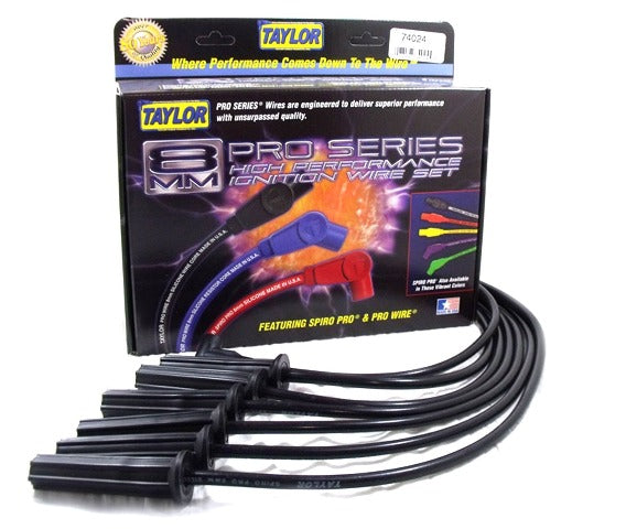 Taylor Cable Products 74024 8mm Spiro-Pro custom 6 cyl black