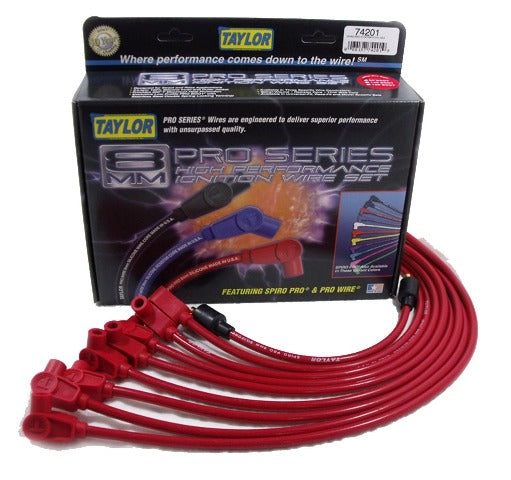 Taylor Cable Products 74201 8mm Spiro-Pro custom 8 cyl red