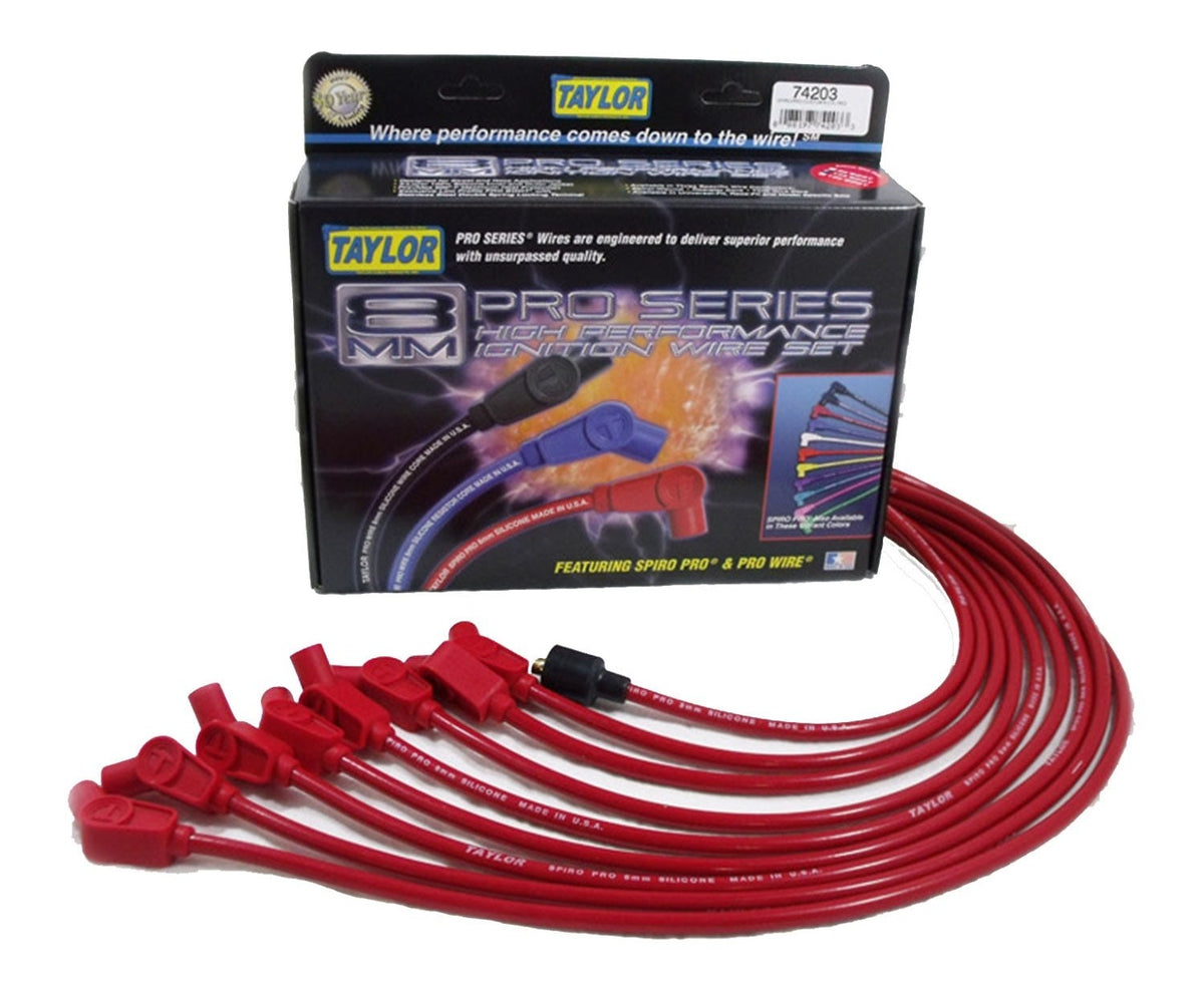 Taylor Cable Products 74203 8mm Spiro-Pro custom 8 cyl red