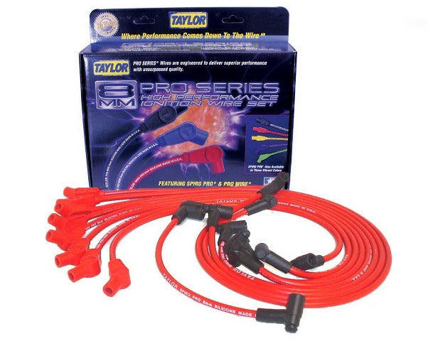 Taylor Cable Products 74204 8mm Spiro-Pro custom 8 cyl red