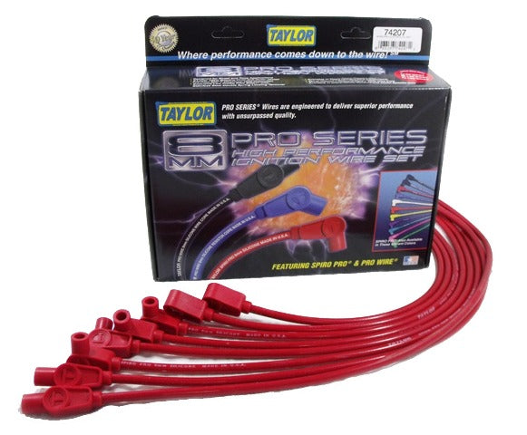 Taylor Cable Products 74207 8mm Spiro-Pro custom 8 cyl red