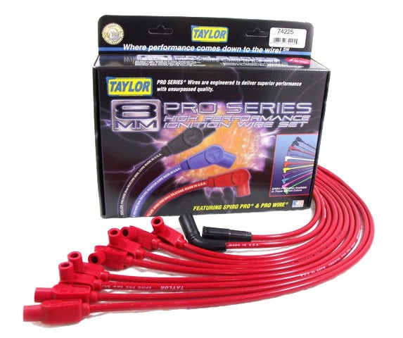 Taylor Cable Products 74225 8mm Spiro-Pro custom 8 cyl red